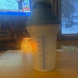 Tupperware Blue and White Shaker Bottle